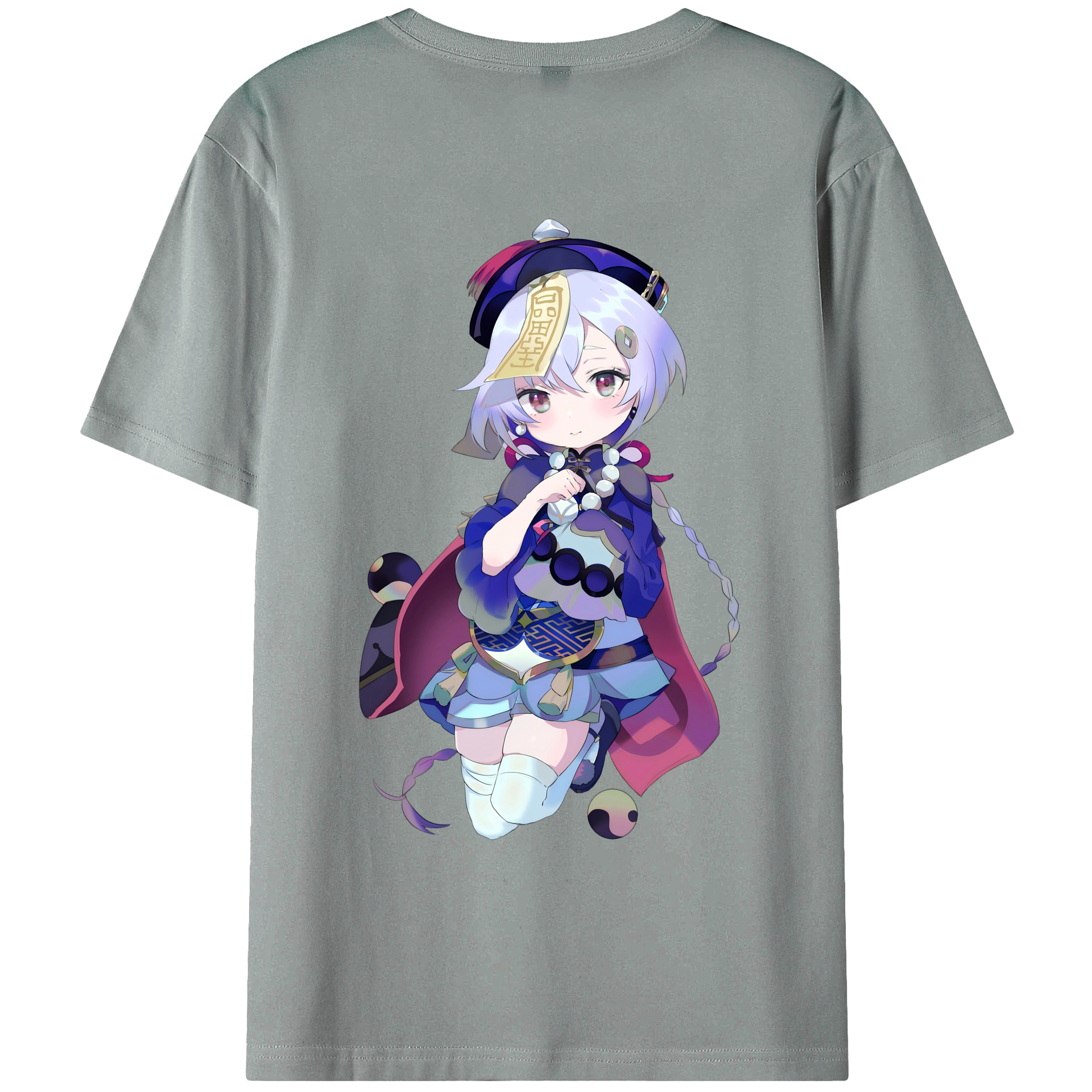 げんし神 七七 なな  genshin Nana 綿100％ メンズ半袖Tシャツ（バックプリント） 通気性